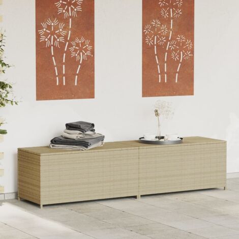 Boîte de rangement de jardin mélange beige 469L résine tressée vidaXL