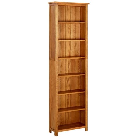 Vidaxl – Bibliothèque en bois de chêne massif 60x22x200 cm – Design rustique – Finition naturelle – Pour bureau ou salon