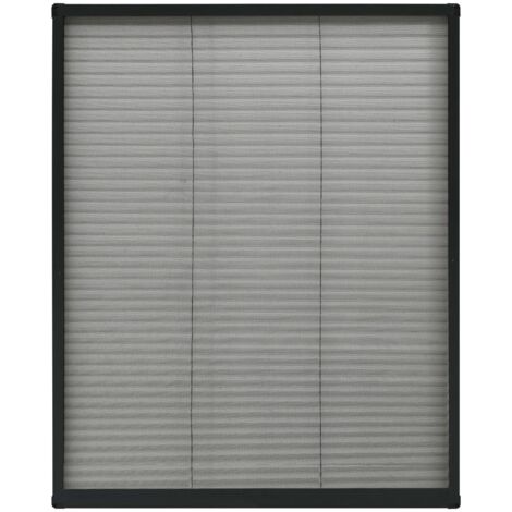 Moustiquaire plissée pour fenêtre Aluminium Anthracite 80x100cm vidaXL