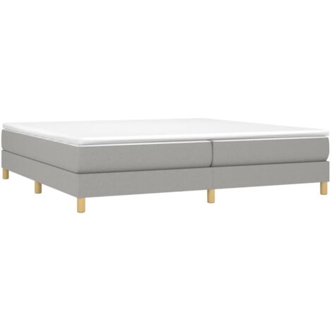 vidaXL Cadre de lit à lattes gris clair 200x200 cm tissu