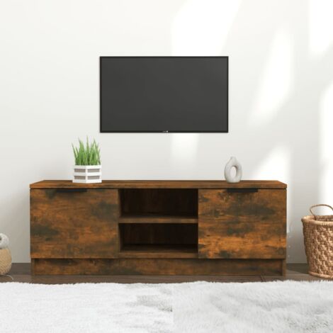 Meuble TV Chêne fumé 102x35x36,5 cm Bois d'ingénierie vidaXL