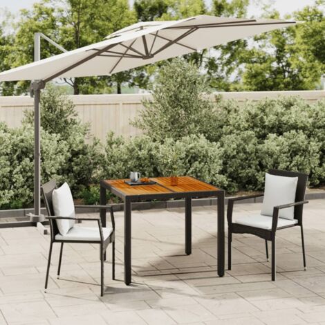 vidaXL Ensemble à manger de jardin avec coussins 3 pcs Noir