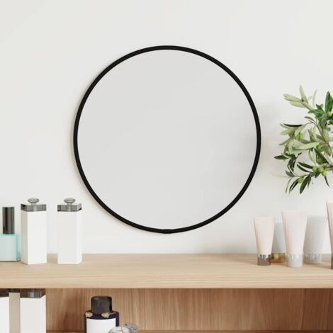 Miroir mural Noir Ø 30 cm Rond vidaXL