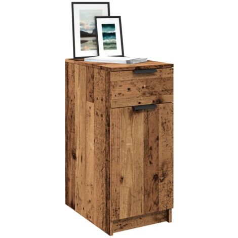 vidaXL Desk Cabinet Old Wood 33x50x75 cm Engineered Wood