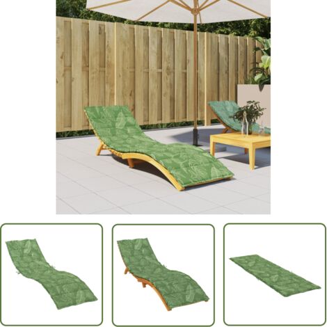 vidaXL Coussin de chaise longue motif de feuilles tissu oxford