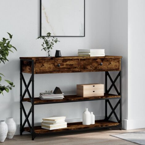 Furniture Limited - Table console chêne fumé 100x28x75 cm bois