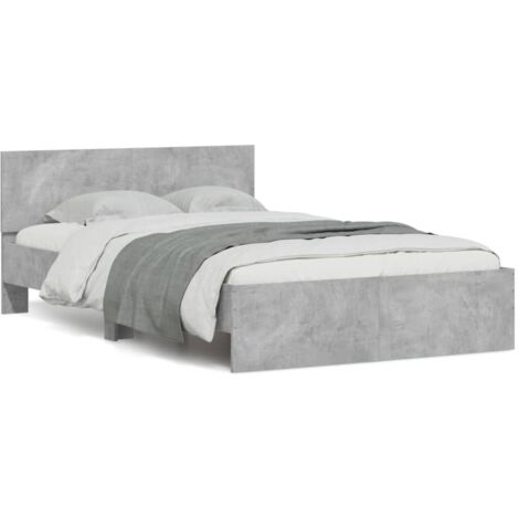 vidaXL Cadre de lit sans matelas gris béton 120x190 cm