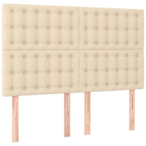 Tête de lit Crème 144x5x118/128 cm Tissu vidaXL
