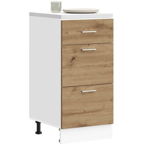 Meuble bas "Lyon" Chêne artisanal 40 x 46 x 81,5 cm Bois d'ingénierie vidaXL