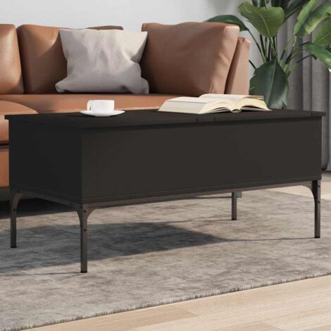 vidaXL Table basse noir 100x50x45 cm bois d'ingénierie et métal (1/5)