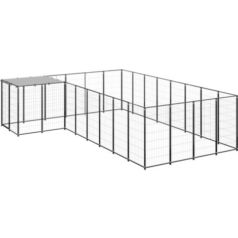 Chenil Noir 10,89 m² Acier vidaXL