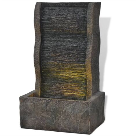 Vidaxl – Fontaine d'intérieur LED en polyrésine 28,5 x 20,5 x 49,5 cm – Résistante aux UV – Pompe incluse pour ambiance relaxante
