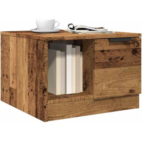 Vidaxl – Table basse fixe en bois d'ingénierie 50x50x36 cm – Surface résistante à l'humidité – Grand espace de rangement – Design vintage