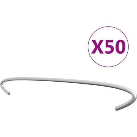 Vidaxl – Crochets de gabion 50 pcs – Acier galvanisé 50 cm – Résistance maximale pour stabilité – Assemblage facile et rapide