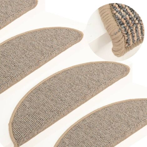 Vidaxl – Tapis de marches d'escalier 15 pcs marron 56x17x3 cm – Antidérapants et insonorisants – Installation rapide avec rubans adhésifs