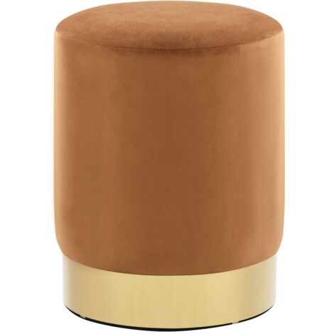 vidaXL Tabouret Marron et doré Velours 28 x 36 cm (1/6)