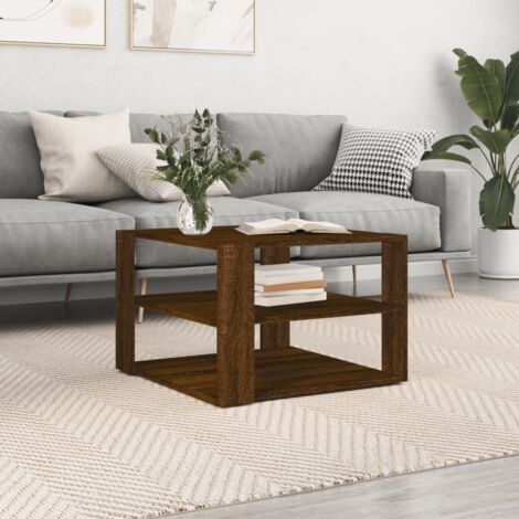 vidaXL Table basse chêne marron 59,5x59,5x40 cm bois d'ingénierie