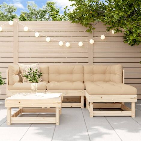 vidaXL Salon de jardin 5 pcs bois massif de pin (1/5)