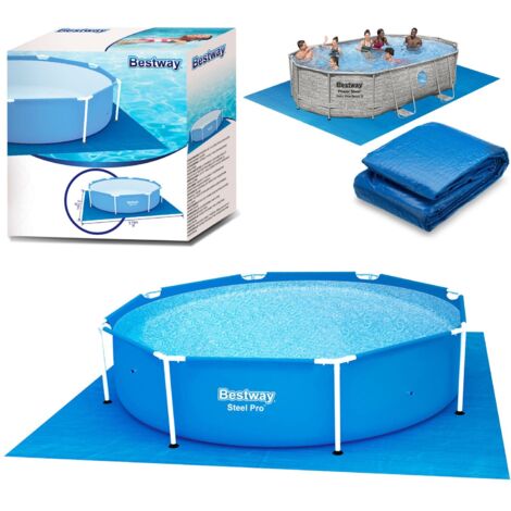 Bestway – Tapis de sol pour piscine 274x274 cm – Protection polyéthylène contre débris – Convient aux piscines Fast Set et Steel Pro 2,44 m