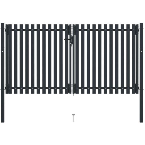 vidaXL Portail double en acier 300 x 175 cm anthracite (1/6)
