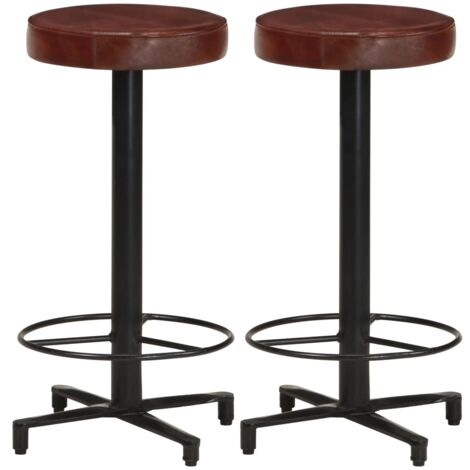 Tabourets de bar lot de 2 66 cm cuir véritable vidaXL (1/7)