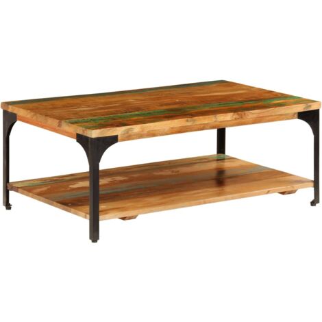 Table basse et étagère 100x60x35 cm Bois de récupération solide vidaXL
