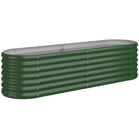 Vidaxl – Lit surélevé de jardin ovale en acier enduit de poudre 152x40x36 cm – Résistant aux intempéries – Pour plantes, légumes et herbes