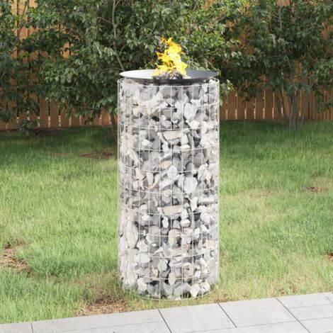 Vidaxl – Foyer en gabion Ø 50 cm – Fer galvanisé résistant à la corrosion – Diamètre de fil 3,5 mm – Pour remplissage pierres ou gravier