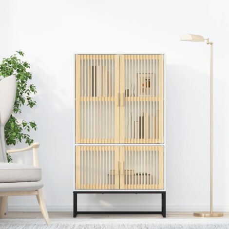 Buffet haut blanc 70x35x125 cm bois d'ingénierie vidaXL