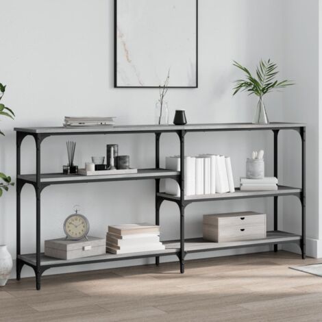 Table console sonoma gris 160x29x75 cm bois d'ingénierie vidaXL (1/5)