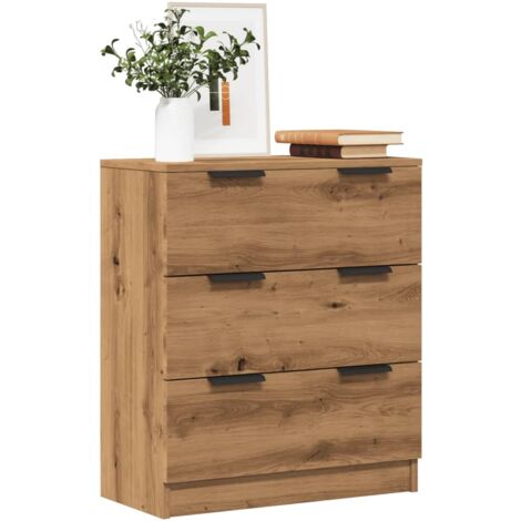 Vidaxl – Buffet en bois d'ingénierie chêne artisan 60x30x70 cm – Grand espace de rangement – Surface résistante à l'humidité et à la déformation (1/6)