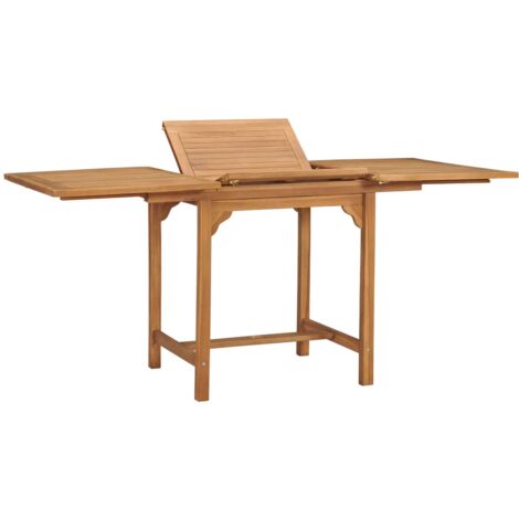 Vidaxl – Table extensible de jardin 110-160 cm – Teck dur – 4-6 personnes – Résistante aux intempéries – Avec trou pour parasol – Facile à assembler (1/8)