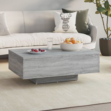 Vidaxl – Table basse fixe sonoma gris 85x55x31 cm – Bois d'ingénierie résistant à l'humidité – Surface lisse pour objets décoratifs