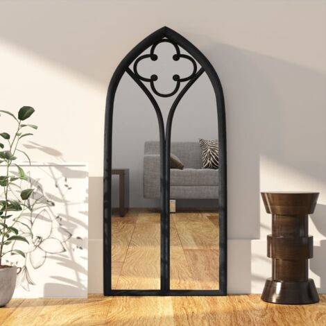 Vidaxl – Miroir noir 70x30 cm en fer – Effet rouille antique – Montage facile avec trou pré-percé – Pour intérieur lumineux