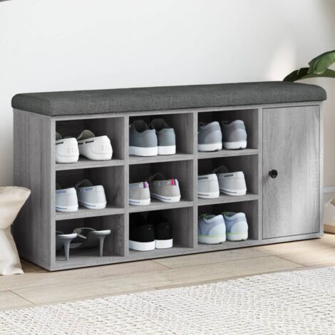 vidaXL Banc à chaussures sonoma gris 102x32x50 cm bois d'ingénierie