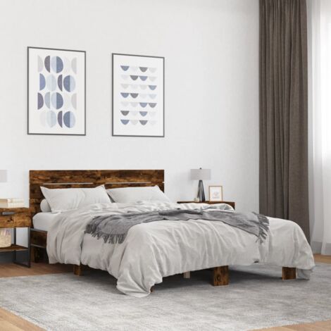 Cadre de lit sans matelas chêne fumé 120x200 cm vidaXL (1/5)