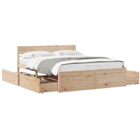 vidaXL Cadre de lit sans matelas 140x200 cm bois massif de pin