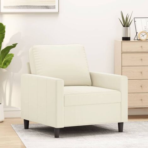 Fauteuil Crème 60 cm Velours vidaXL