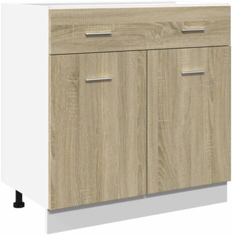 Vidaxl – Armoire à tiroirs inférieure chêne sonoma 80 x 46 x 81,5 cm – Bois d'ingénierie – Résistante à l'humidité – Espace de rangement optimisé