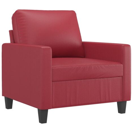 vidaXL Fauteuil Rouge bordeaux 60 cm Similicuir