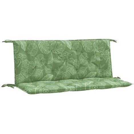 Coussins de banc de jardin lot de 2 motif de feuilles tissu vidaXL