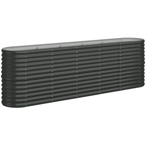 Vidaxl – Lit surélevé de jardin en acier galvanisé anthracite – Dimensions 224 x 40 x 68 cm – Résistant aux intempéries – Pour plantes et légumes