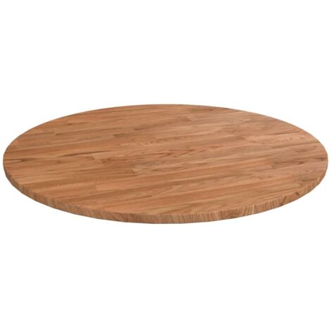 Vidaxl – Dessus de table rond en bois de chêne massif verni Ø50x1,5 cm – Finition durable et facile à nettoyer – Pour tables basses et d'appoint