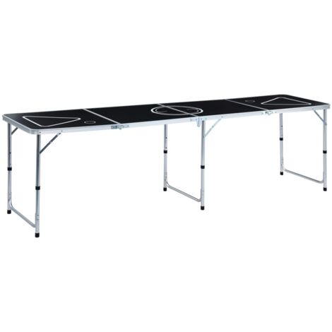 Table de bière-pong pliable 240 cm Noir vidaXL (1/5)