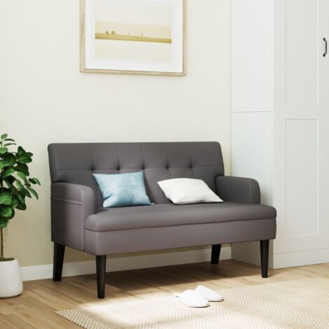 vidaXL Banc avec dossier gris 112x65,5x75 cm similicuir