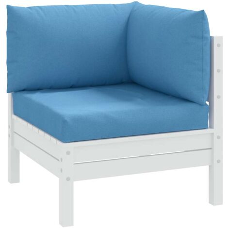 Coussins de palette lot de 3 bleu mélangé tissu vidaXL
