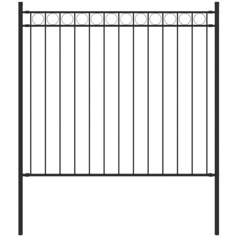 Vidaxl – Clôture de jardin en acier thermolaqué 181 x 80 cm – Panneau décoratif noir – Assemblage requis – Barrière de sécurité durable