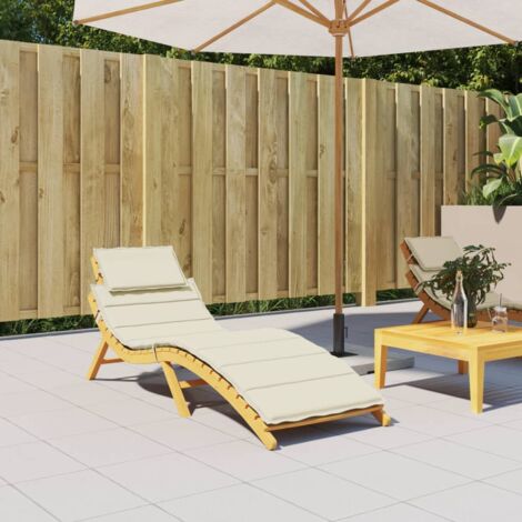 Vidaxl – Coussin bain de soleil crème 186x58x4cm – Tissu Oxford résistant à l'eau – Rembourrage en mousse pour confort optimal – Conception anti-glissement