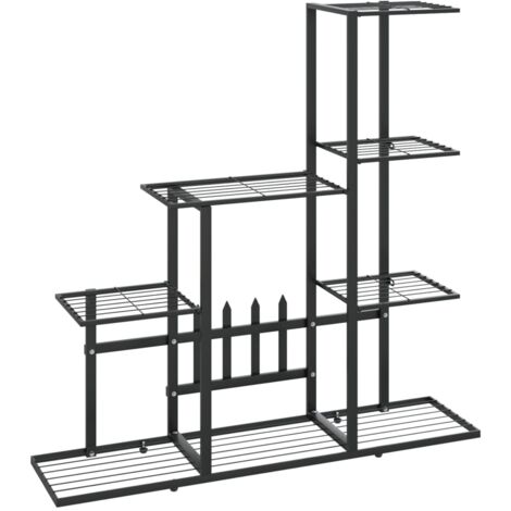 Vidaxl – Support à plantes en métal noir 94,5x25x88 cm – Etagère à plantes robuste – Pour intérieur et extérieur – Facile à nettoyer (1/5)
