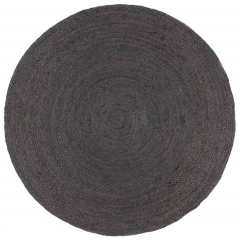 Tapis fait à la main Jute Rond 210 cm Gris foncé vidaXL